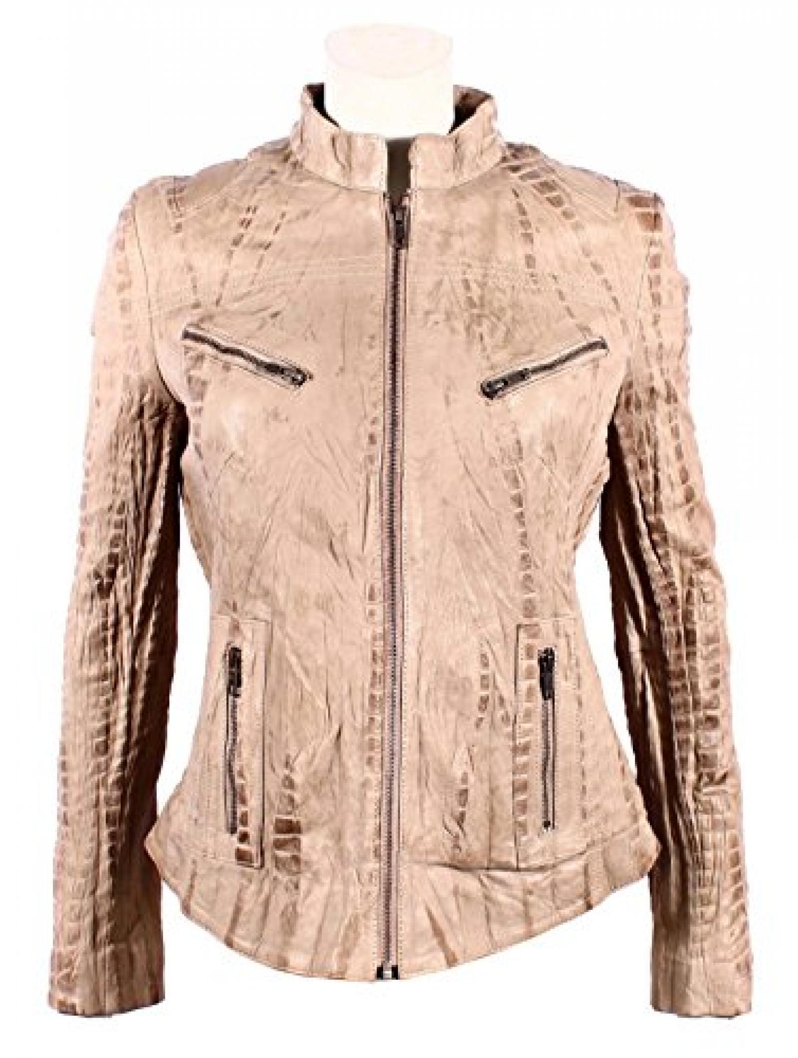 " RIDER " Damen Beige CROC Biker Genuine Echt Nappaleder Ausgestattet Style Jacke " RIDER " Damen Beige CROC Biker Genuine Echt Nappaleder Ausgestattet Style Jacke
